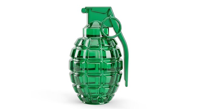 Shiny green hand grenade toy