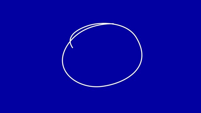 Highlight or emphasis effect, hand drawing circles animation on black background, white circle drawing. Marker sketch round shape, Abstract scribble motion, 4k 
