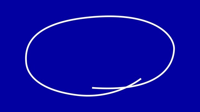 Circle on white background in animated scribble style stop motion. Hand-drawn red circle animation perfect for highlighting objects or text in creative video projects.