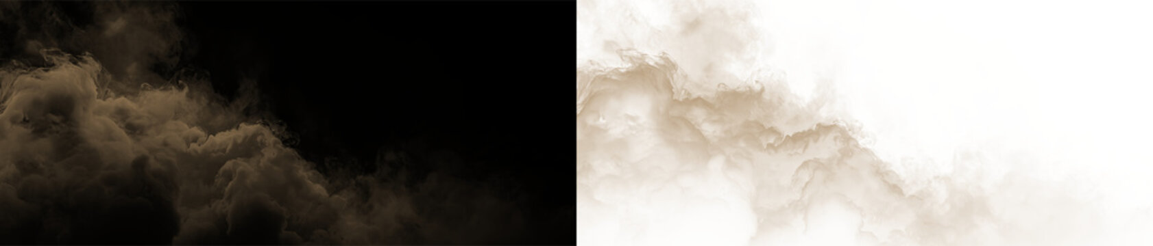 Brown cloud of dust on transparent background with no visible objects in sight creating a blurred effect