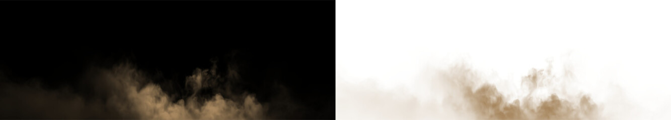 Fototapeta premium Brown cloud on a transparent background showing movement and texture in the air during daylight hours