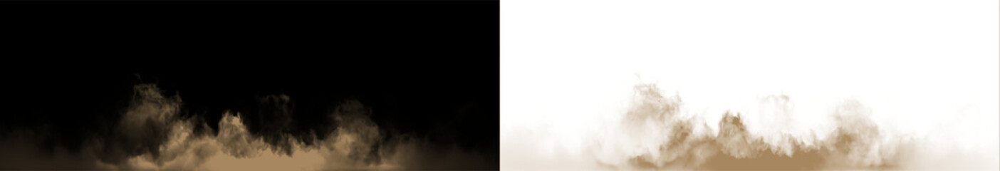 Fototapeta premium Brown smoke rises on a transparent background creating a visual effect for various design uses