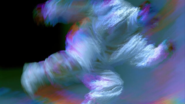 Datamosh Glitch Dancer Motion Blur Neon RGB Pixel Stream Vertical Portrait Experimental Art