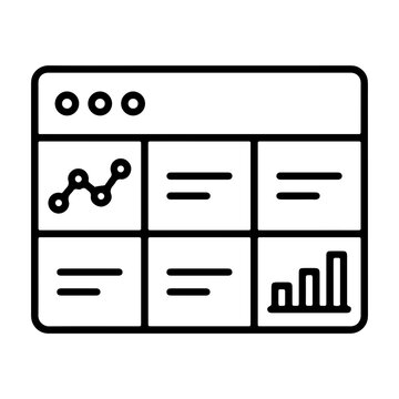 Data dashboard interface icon for business analytics with dashboard analytics business interface statistics