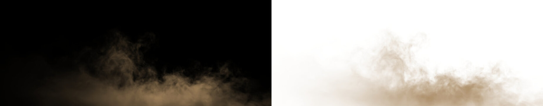 Brown smoke drifting across a clear background on a sunny day creating a soft visual effect