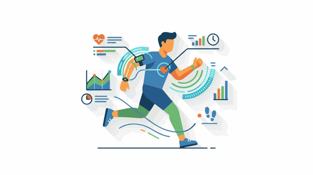 Digital runner receiving performance metrics from wearable technology