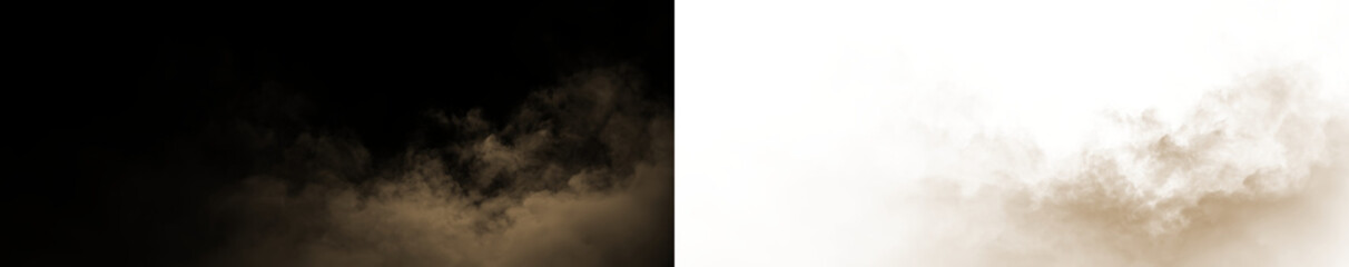 Brown clouds drift softly on a transparent background during a quiet day in an open space © Liubov