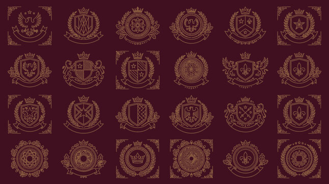 Heraldic Emblems, Crests, and Royal Badges Collection