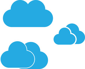 Fototapeta premium Blue sky clouds collection vector isolated for weather forecast and UI design
