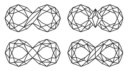 Polygon Infinity Symbol Icon Set Vector Illustration © Ryan