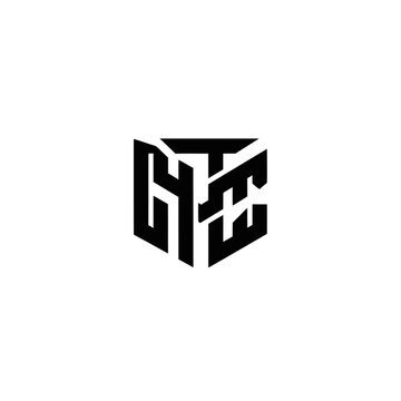 Abstract Geometric Monogram CTF Logo Design, Black and White, Modern