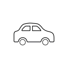 Fototapeta premium Minimalist black and white line of a vintage pickup truck, side view line vintage truck outline simple monochrome