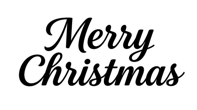 premium merry christmas english calligraphy in elegant bold black luxury script typography isolated on white background for greeting cards festive branding and commercial design