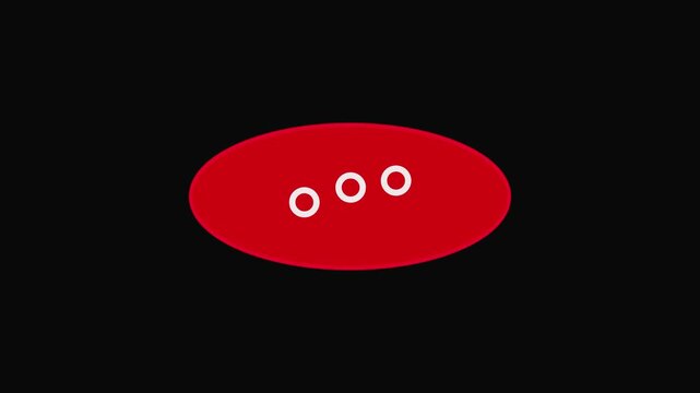 Three dot looping loading animation on white transparent background.  White dot Loading icon. Typing loading
