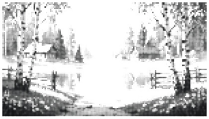 Detailed city map with streets and buildings in black and white outline style © Fahmida