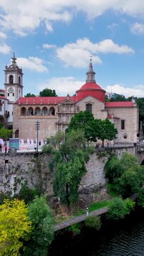 Amarante, Portugal - July 18, 2026: Aerial View of the Church of