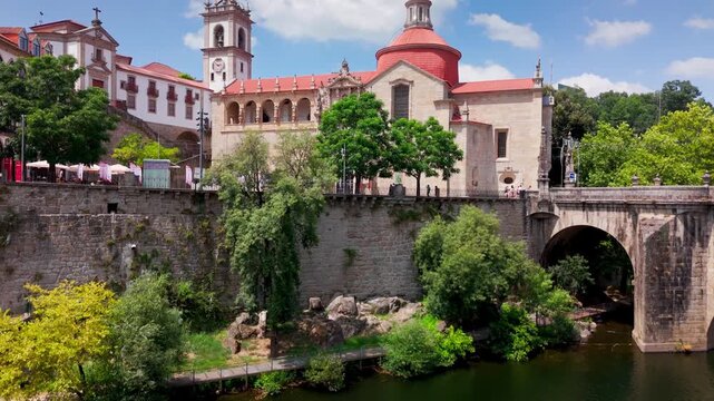 Amarante, Portugal - July 18, 2026: Aerial View of Church of Sao