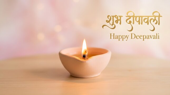 Diwali celebration illuminated diya lamp for a festive and joyful deepavali