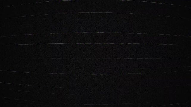 Seamless loop retro analog VHS TV static with curved scanlines, glitch distortion, noise and grain overlay, for adding old retro film feel.