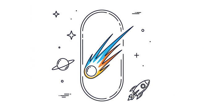 rocket ship blasting off into space