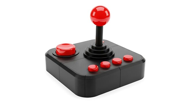 Black and red retro arcade joystick controller for games