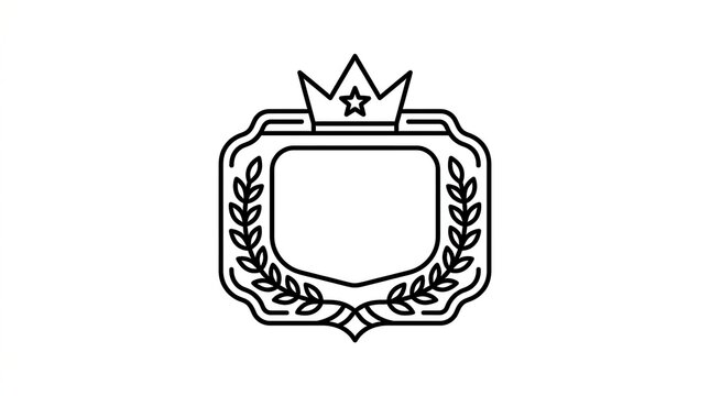 royal crest emblem with laurel wreath and crown