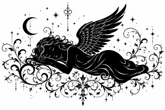 &Aacute;ngel dormido entre filigranas celestiales