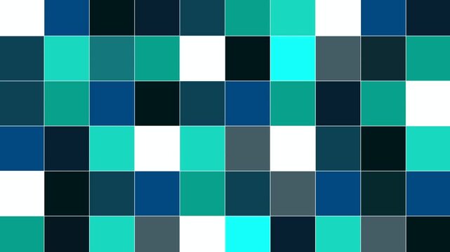 motion sequence featuring drifting chromatic quadrilaterals across a pale field, demonstrating geometric displacement, spatial randomness, and abstract visual perception for media studies, animation