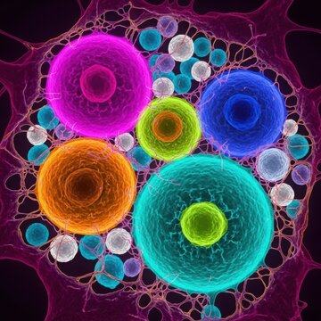 Colorful cells in a complex network