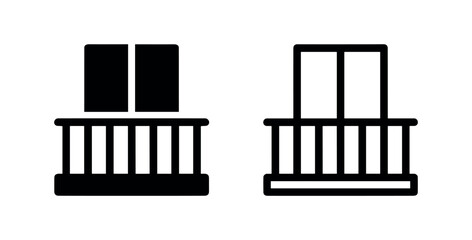 Obraz premium Window with Balcony Railing Architecture Icon