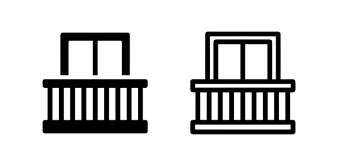 Obraz premium Building Balcony Icon Set