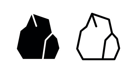 Stylized Rock Stone Icon Set for Geology and Nature Concepts © liubomir118809