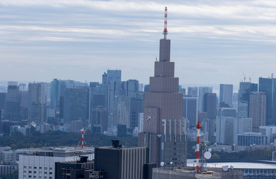 tokyo, Japan October 29 2025: The NTT Docomo Yoyogi Building stands tall at 240 meters in Shibuya, a landmark among Tokyo's skyscrapers