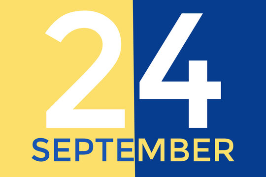 September 24 calendar with yellow and blue background