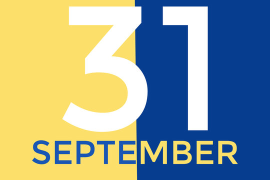 September 31 calendar with yellow and blue background