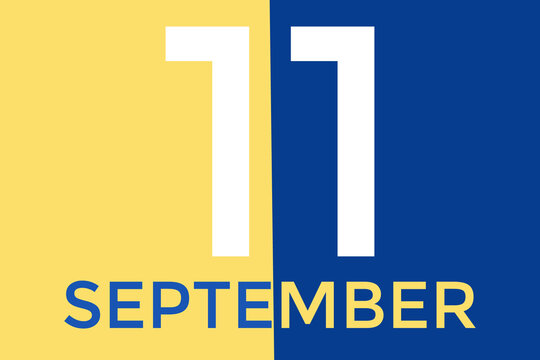 September 11 calendar with yellow and blue background