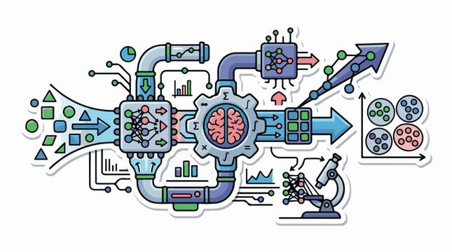 Digital brain processes diverse inputs analyzes and visualizes data