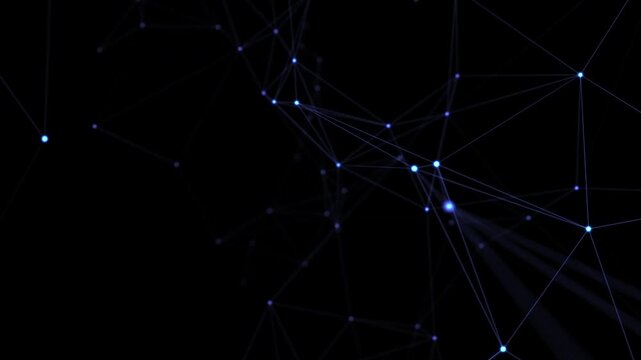 Abstract glowing network lines and dots background connecting digital big data, artificial intelligence, technology communication, and futuristic global internet connection science concept