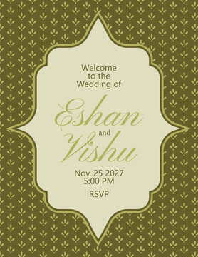 Indian wedding invitation. save the date wedding related card luxury anniversary weddings celebration flyer poster