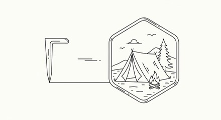 Obraz premium camping tent in nature, outdoor adventure