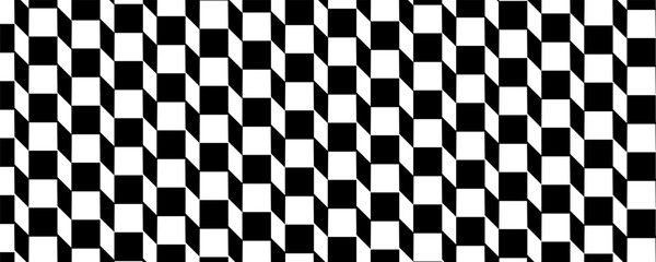 Fototapeta premium Checkered Harmonic Pattern. Vector Harmonic Chess Pattern.