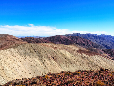 Death valley, California, 16/10/2018 Description: Colorful geological layers at Dante's View, Death Valley
