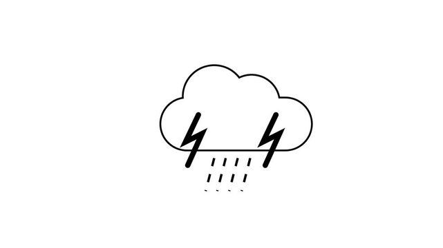 Thunderstorm icon, Weather icon vector illustration. Weather prediction, metro forecast silhouette symbol on white space.
