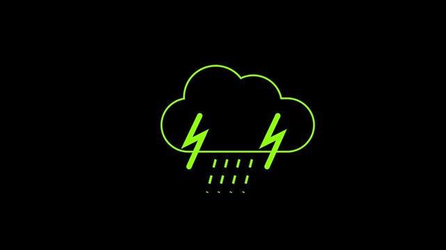 Thunderstorm icon, Weather icon vector illustration. Weather prediction, metro forecast silhouette symbol on white space.