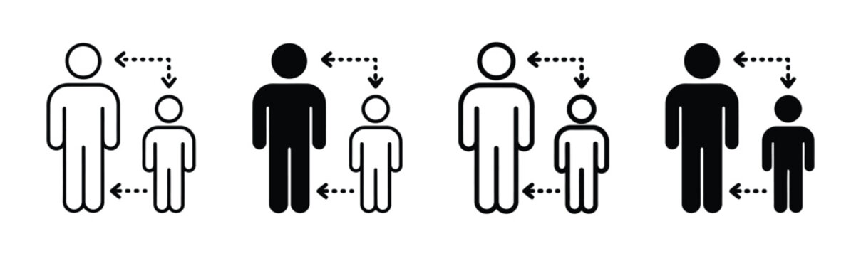 Set of people communication and distance transfer icons