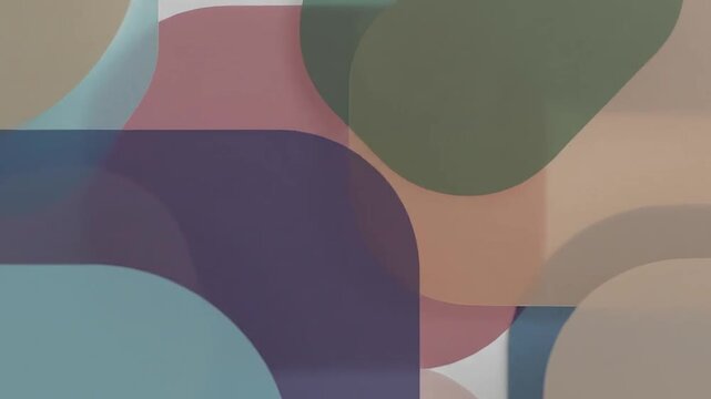Translucent colorful overlapping rounded rectangles abstract background.