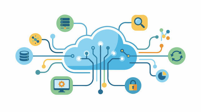 Digital cloud network connects various data services and computing