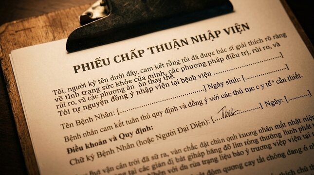 Close-crop of a Translated Admission Consent Form Printed in a Second Language