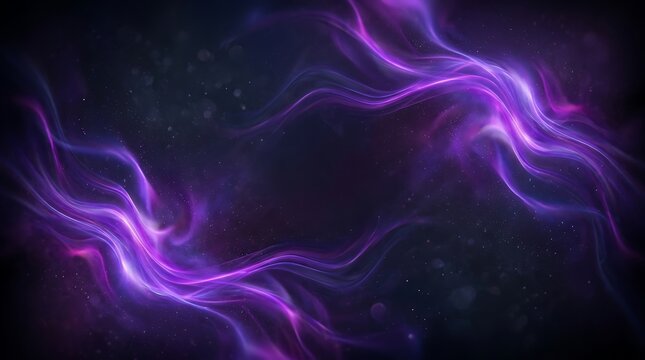 Abstract background featuring vibrant purple and blue flowing energy waves creating a dynamic glowing light effect on a dark textured backdrop