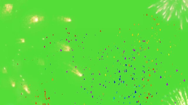 3D confetti explosion animation on greenscreen background. Perfect for celebration themes